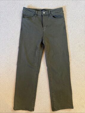 Well Worn Olive Straight-Leg Jeans